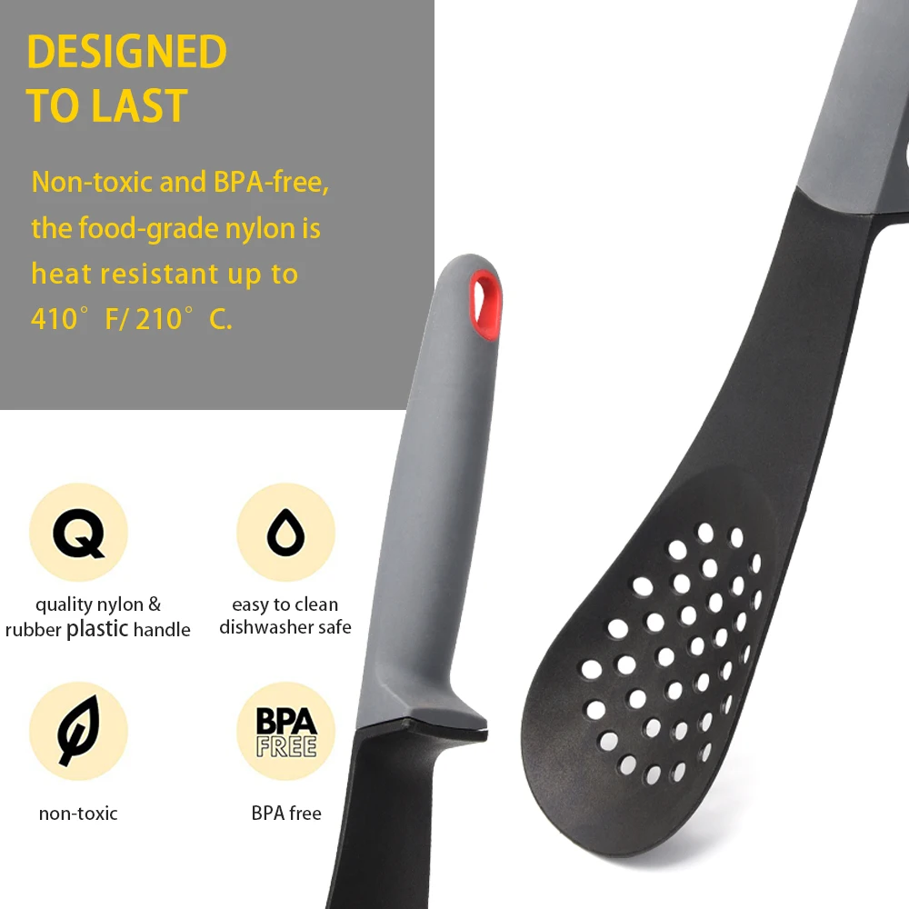 2022 hot kitchen gadgets 6pcs nylon kitchen utensils accessories set with Rotating stand