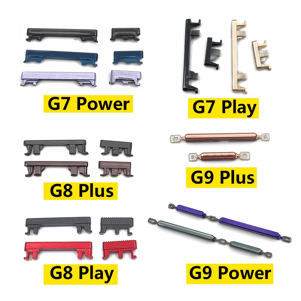 
Side Volume Button + Power ON / OFF Buttton Key Set Replacement Part For Motorola Moto G7 G8 G9 Play Plus Power 
