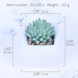 ES1165 3pcs Set Succulents Artificial Green Plants With Pots Decoration For Balcony Table Desktop