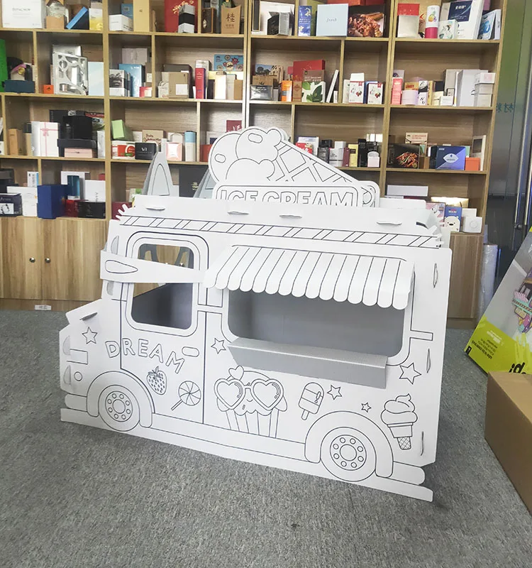 
Custom kids jigsaw puzzle cartoon ice cream car characters printed cardboard drawing paper jigsaw educational toy low MOQ customize 