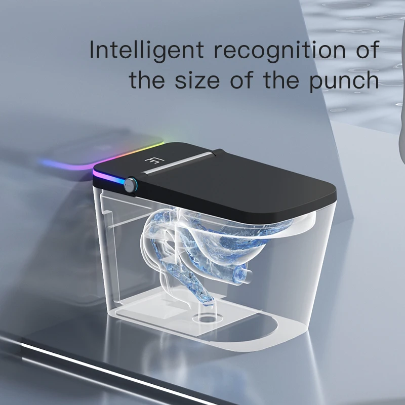 New Design Intelligent Monoblock Toilet Tank Elongated Ceramic Foot Touch Smart Toilet Black With Bidet For Bathroom