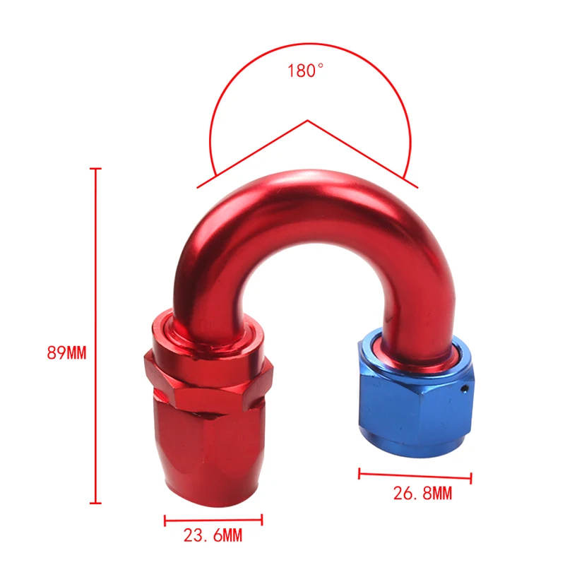 Universal Car Modification Oil Pipe Adapter Oil Cooling Joint Durable Detachable Oil Cooling Connectors For AN10 0-180 Degree