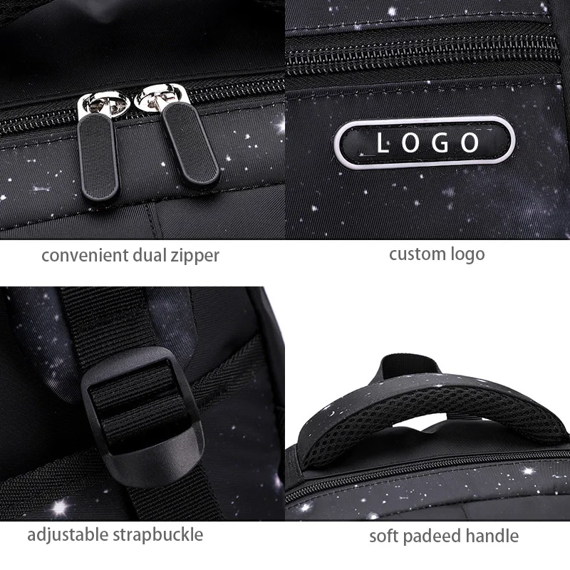 3 шт./комплект, школьный рюкзак на колесиках со съемной тележкой