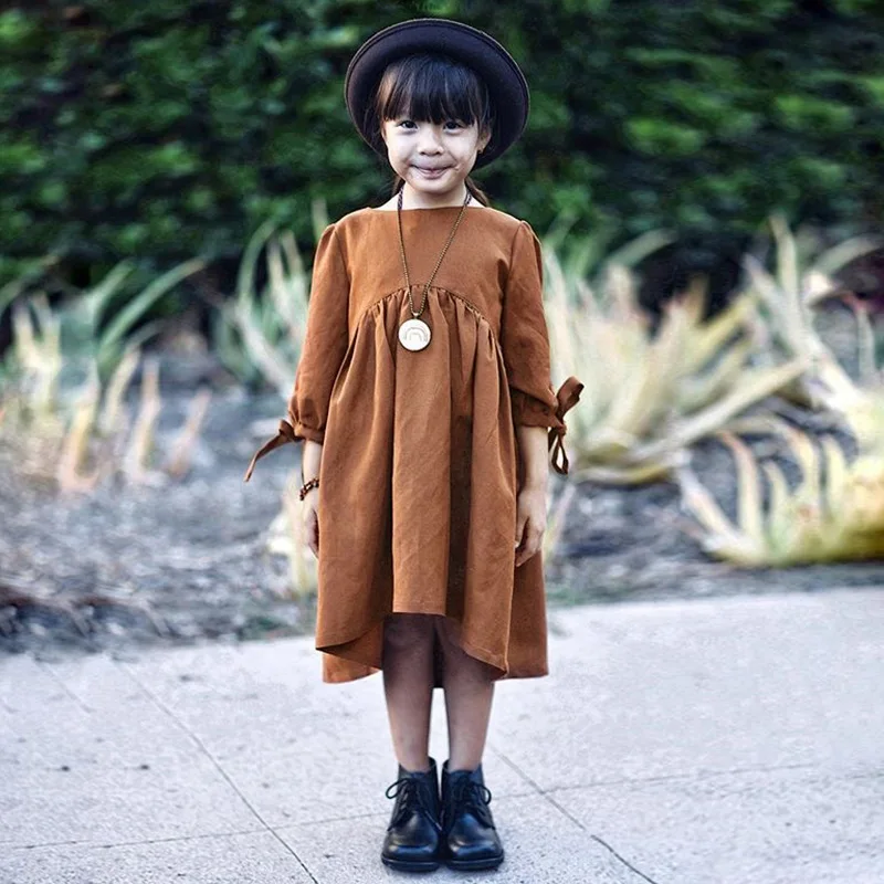 5383 Newborn Toddler Baby Casual Clothes Infant Girl Clothes Kids Korean Long Sleeve Cotton Beach Princess Dresses Clothing