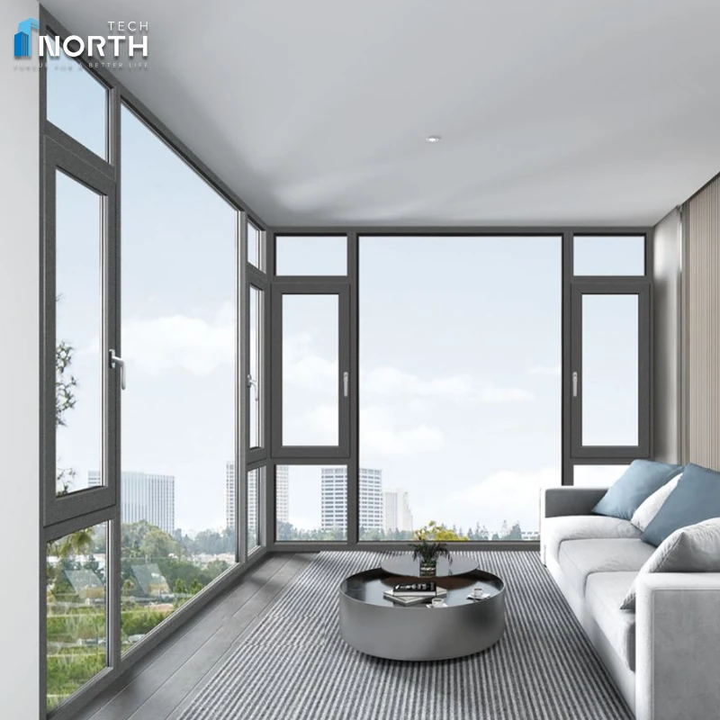Northtech Customize NFRC-certified aluminum large window triple glazed aluminium windows