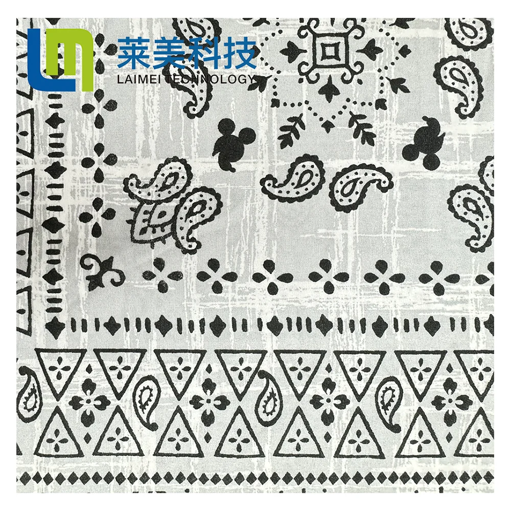 Черно-белая мягкая дышащая ткань для домашнего текстиля из полиэстера