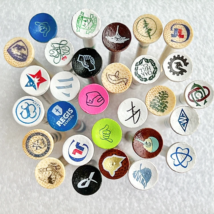 Hot selling kraft bag package 70mm /83mm Natural bamboo Golf Tees with custom logo on top