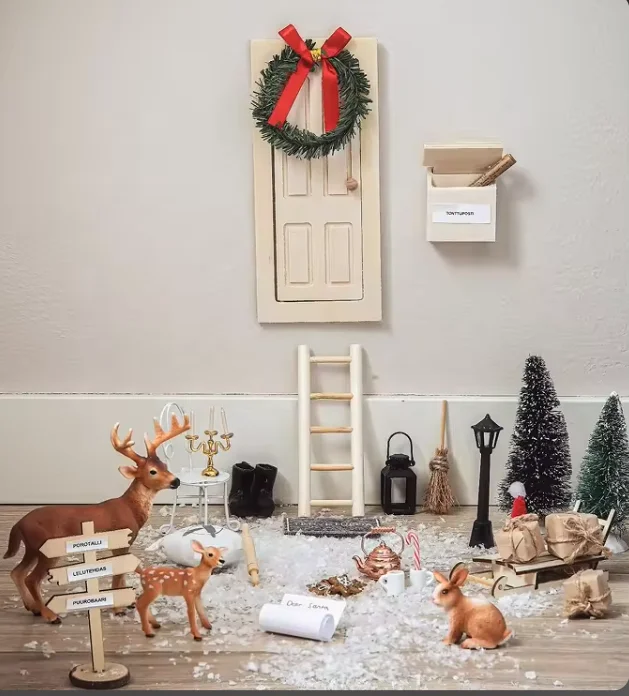 Doll house 1:12 Doll House Miniature elf door set  Mini Elf Door miniature Toys miniature Gnome door set