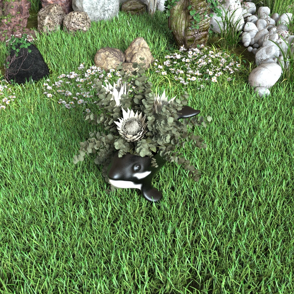 High Quality flower pot decoration custom outdoor resin flower pots orca animal flower pot for home decor