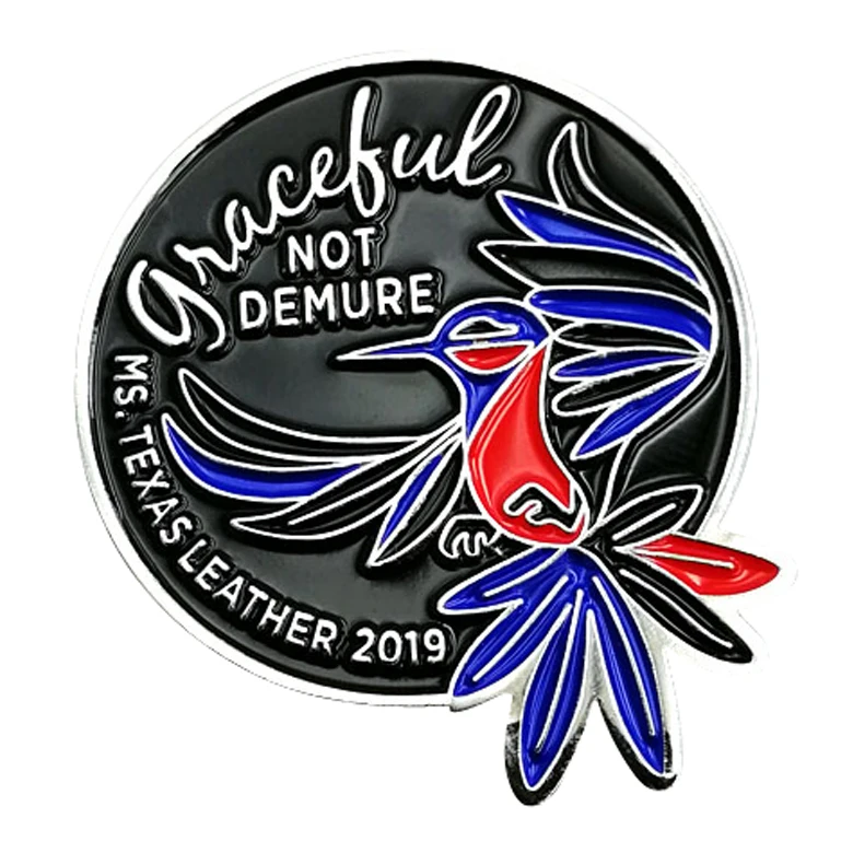 Custom personal logo soft enamel lapel flower pin with dyed black