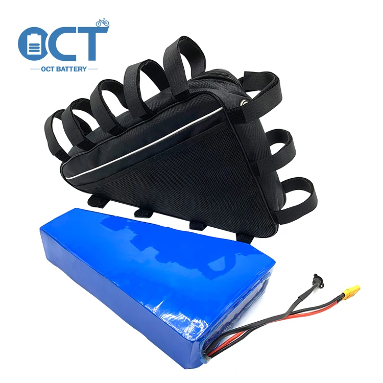 OCT Triangle Batteries 36v 48v 52v 20ah Lithium Battery Pack 18650 21700 Triangle Battery with 2A Charger