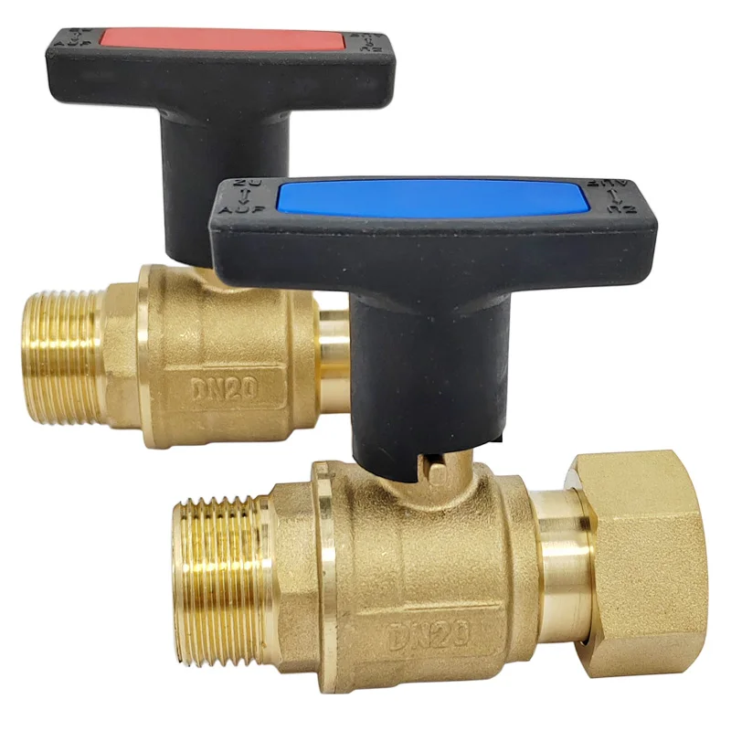 Anti-condensation Ball Valve high plastic handle ball valve Red  or Blue Handle Air conditioning internal FCU valve