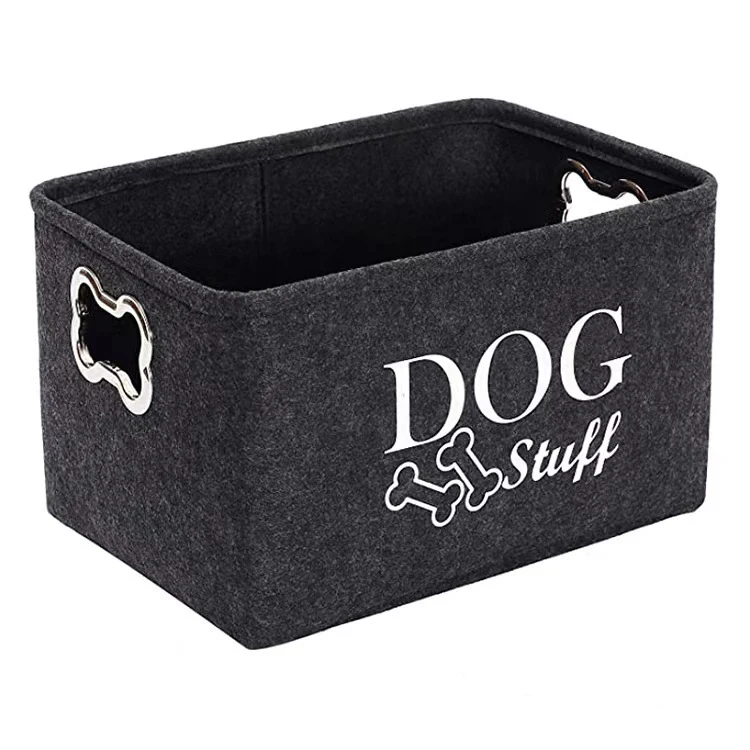 Large Fabric Folding Tote Basket Home Storage Boxes Felt book Organizer Clothing Storage Cubes Toy Container Hamper For Dog Cat