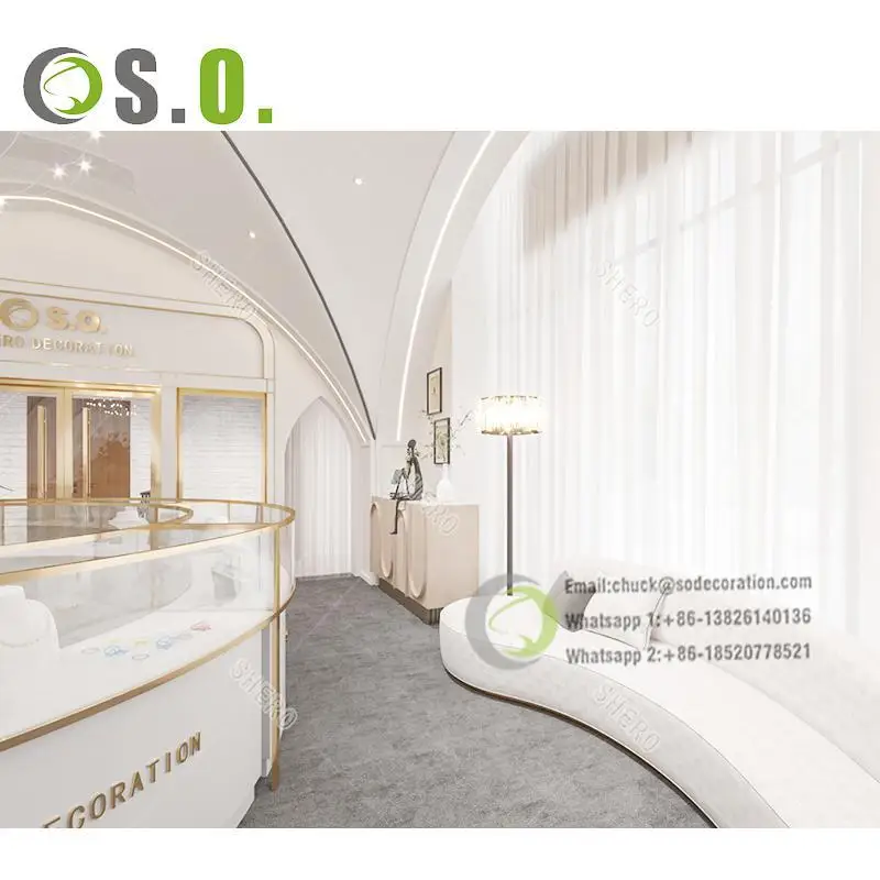 Custom Modern Jewelry Shop Mall Kiosk Interior Ideas Jewelry Display Showcase Custom Jewelry Wooden Shop Counter Cabinet Design