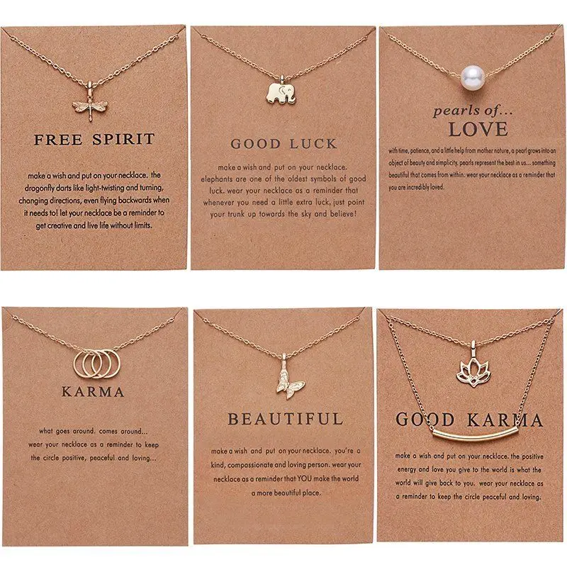 Fashion Gold-Color Stainless Steel Clavicle Chains Elephant Pearl Butterfly Pendant Necklace Women Jewelry