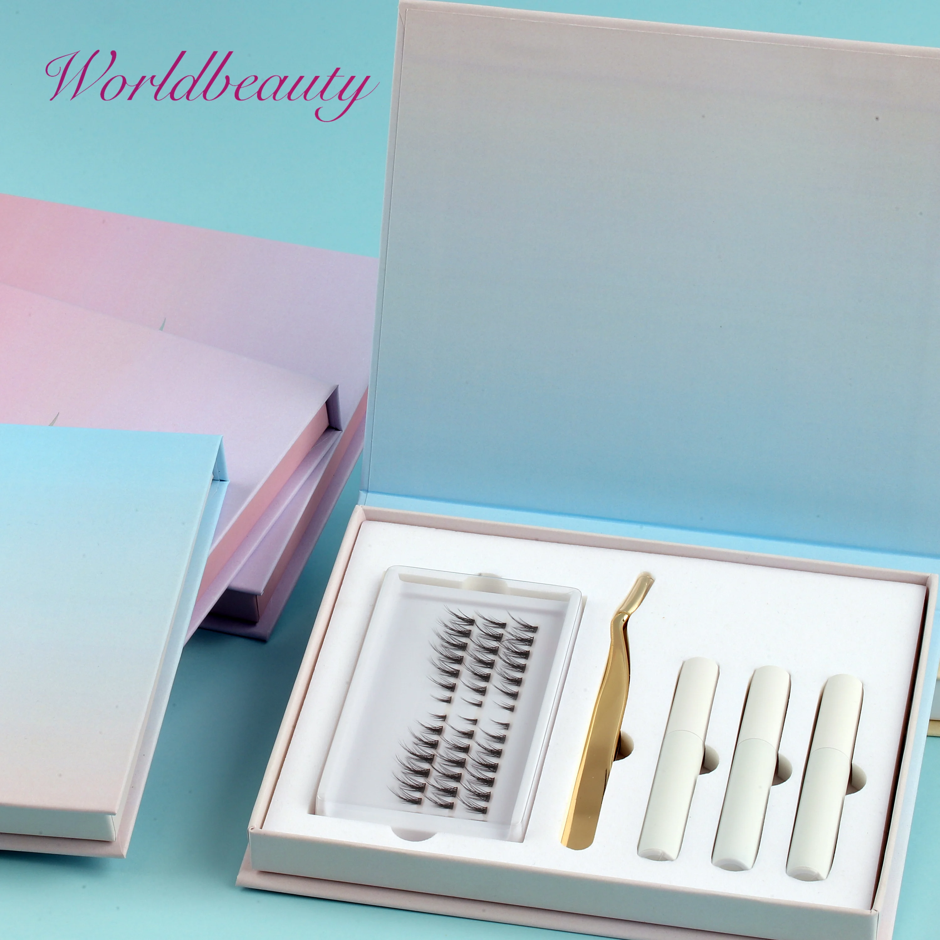 NEW Trend Clear superfine band glue-based lashes clusters clear band black cotton band ribbon lash diy eyelash extension kit