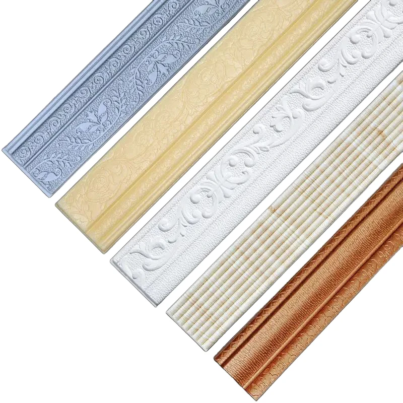 Quality Wholesale Moulding Kitchen Brushed Gold Wpc Self-Adhesive Skirting Boards With Cable Truck