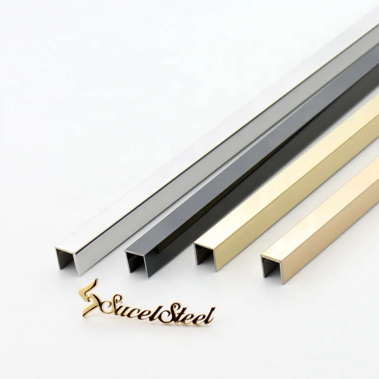 FoShan Manufacturer Sucel  U Shape High Quality Decorative Profiles 304 Stainless Steel Tile Trim For Wall Decoration