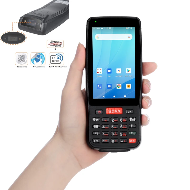 Hot Selling 4G LTE Intelligent Handheld Terminal Rugged PDA Mobile Data Collector Rfid NFC Android 9.0 PDA With 1D 2D Scanner