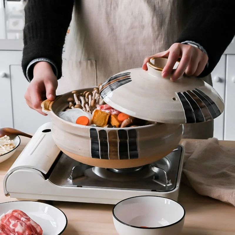 Wholesale High Quality la sera cookware Cookware Ceramic Casseroles Soup Pot With Lid And Handles
