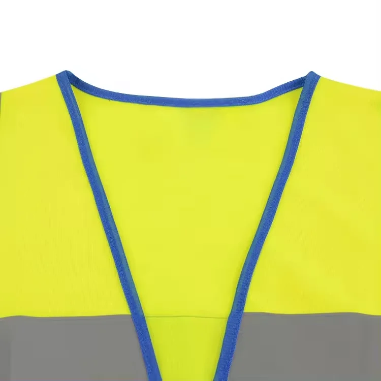 Customized High Visibility Pockets Red Safety Vest Wholesale Color Contrast PVC ID Card Pocket Safety Vest
