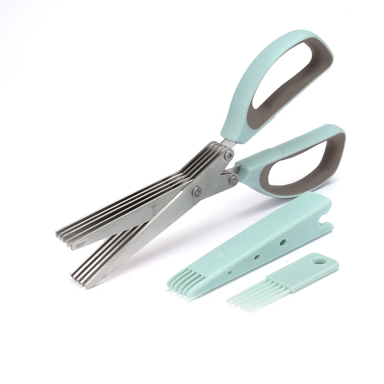 
5 blade high quality kitchen scissors stainless steel blade multi-function cutting scissors stainless steel kitchen scissors 