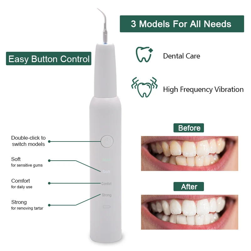 
Portable electric calculus plaque tartar remover whitening dental electric stains ultrasonic teeth tooth cleaner 