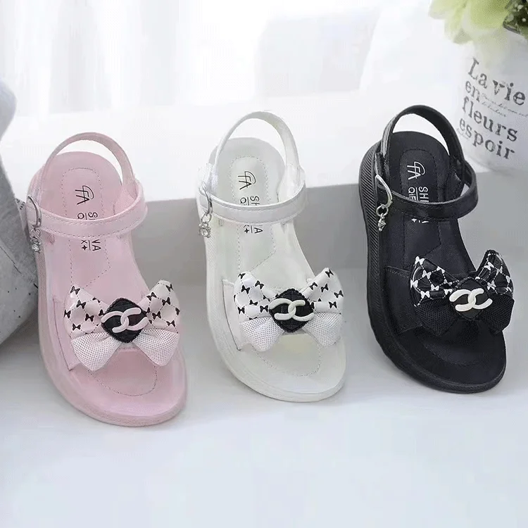 Summer Comfort and Wear Resistance Shoes for Girls 12 Years Pvc Sandals Pu Casual Ankle Strap Unisex Kids Sandals Net Yarn