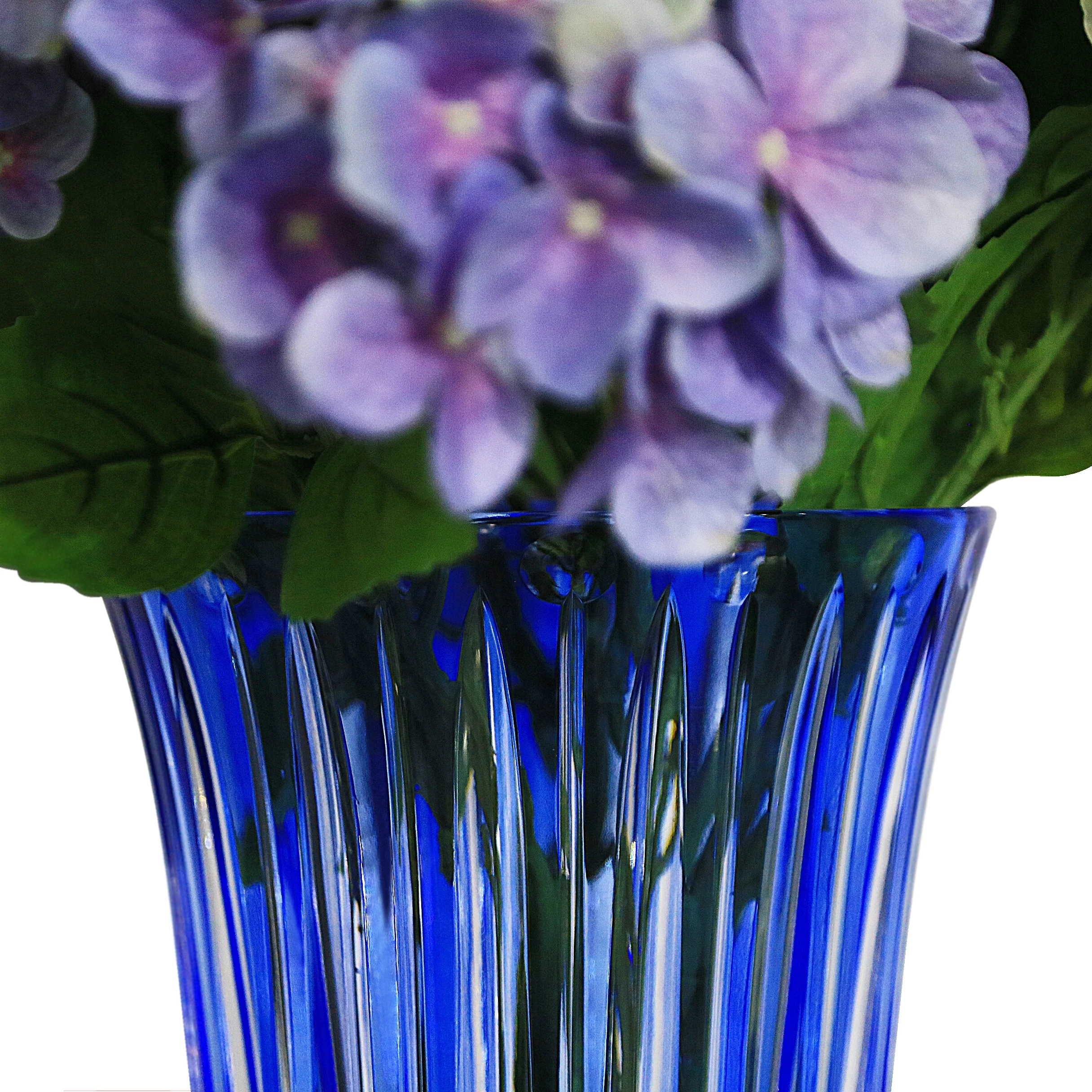 Hot selling luxury style  24% lead crystal hand cut modern  flower vase  for home decoration wedding hotel  party