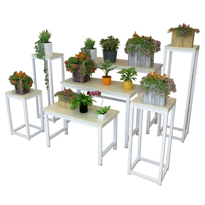 OEM Flower shop high and low display stand with water table holding bouquet