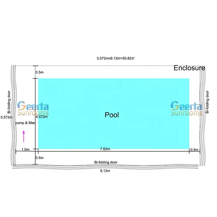 Diy двойной стеклянный корпус для бассейна 4 сезона теплоизоляция алюминиевая стеклянная крышка для бассейна