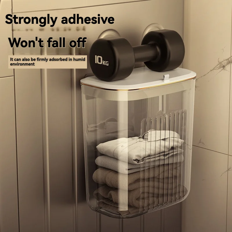 Large Capacity Wall-Mounted Trash Bin Simple and Fine Plastic Design with Sliding Lid and Stylish Garbage Can