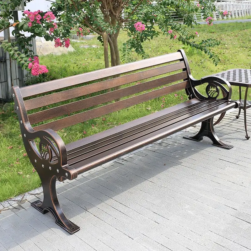 Luxury garden furniture rustic outdoor commercial park bench seat wood plastic composite public chair bench with or without back