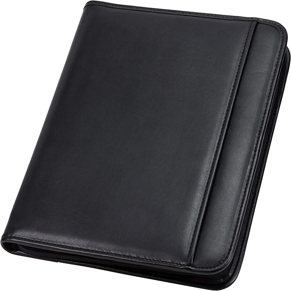 Custom Logo Padfolio Portfolio Binder , A4 Business Conference Portfolio Organizer,Leather File Folder for Business and Work Org