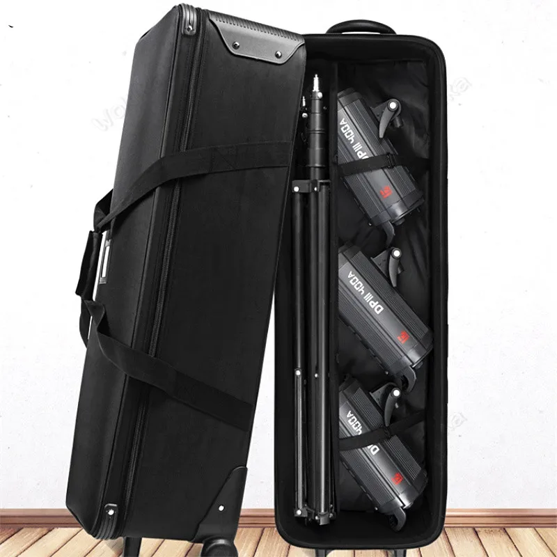Studio Carry Case Flash Trolley Box Safety portable luggage light stand Box pull bag