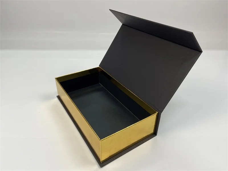 wholesale rigid gift boxes book shaped magnetic luxury gold packaging boxes magnet lid custom boxes for small business