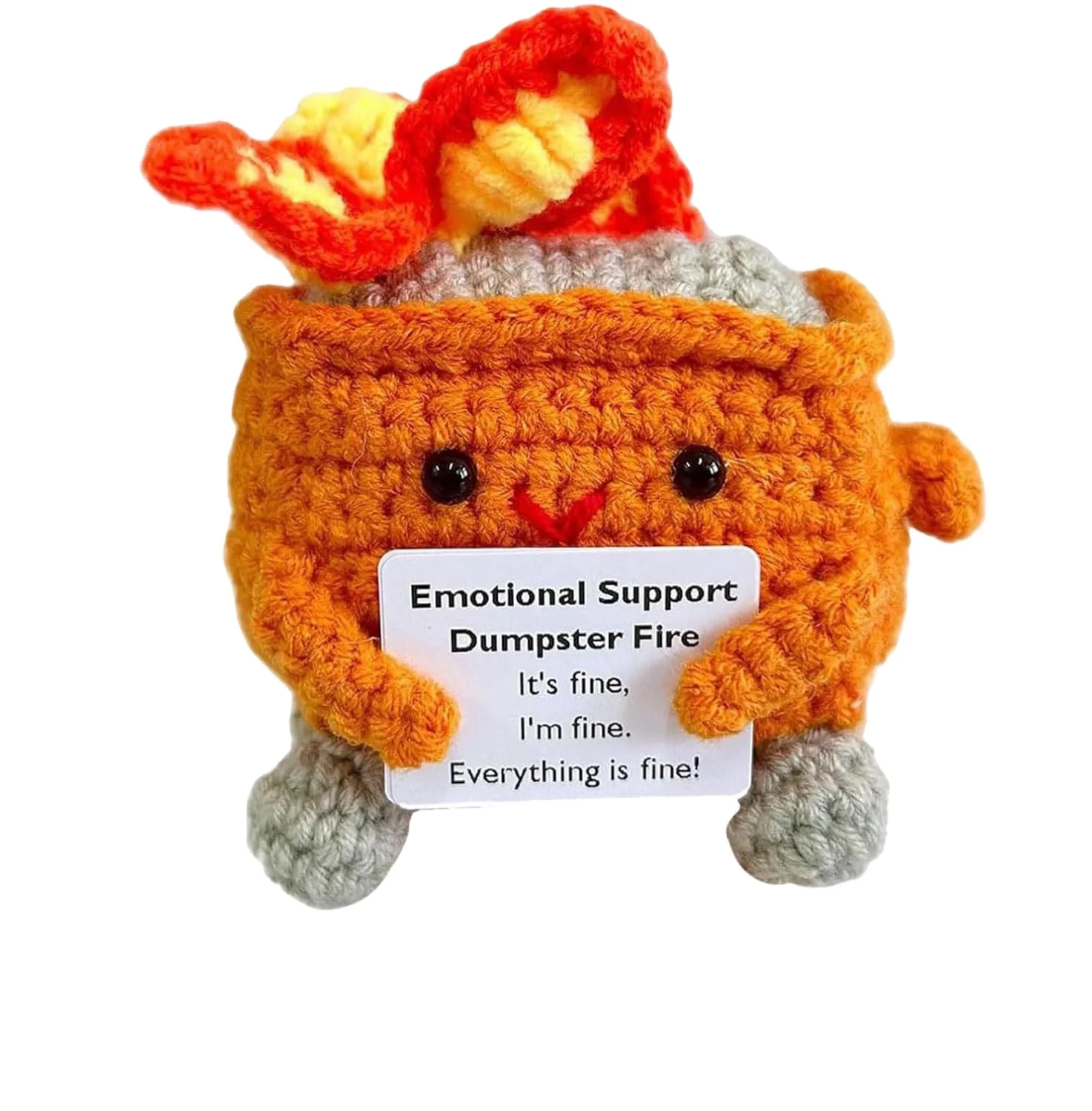 Wholesale Crochet Dumpster Fire Emotional Support Dumpster Fire Support Coworker Positive Crochet Dumpster Fire Knitting  Toy