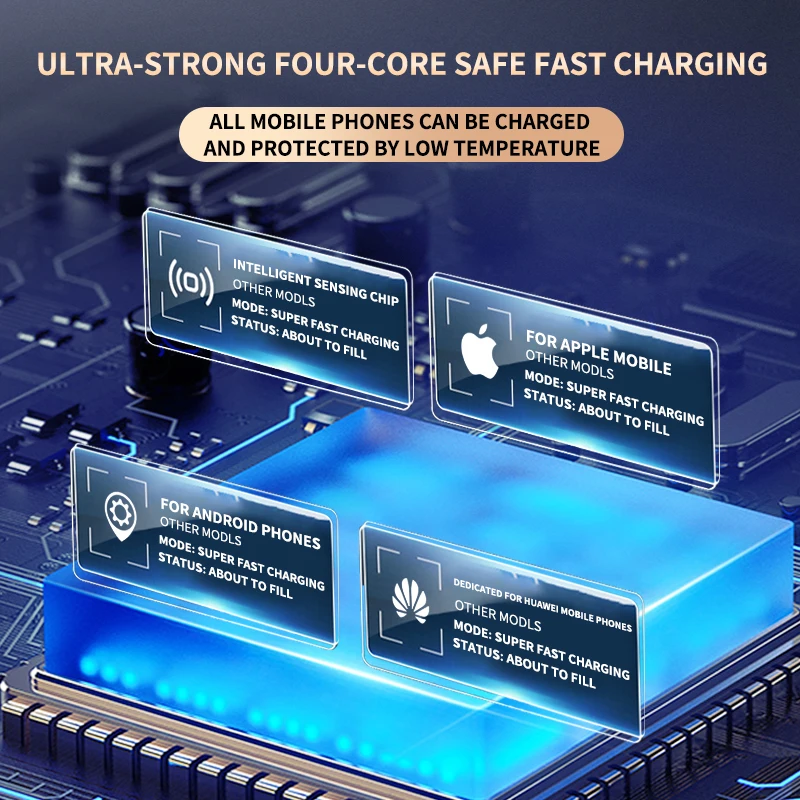 Automatic induction car wireless charger bracket magnetic charging luminescent LOGO flaring machine to open and close