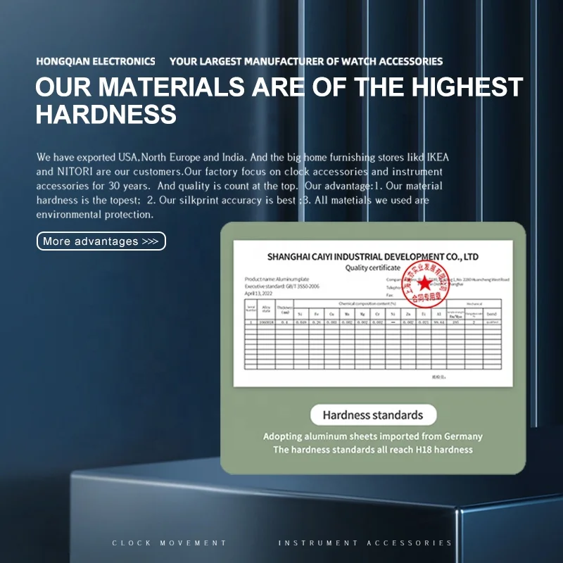 HONG QIAN Clock Pointer Wake up Light Sunrise Alarm Clock Toilet Timer Azan Watch Metal Pointer Factory Direct Delivery