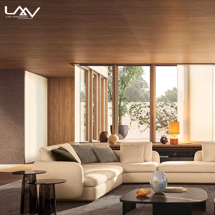 Popular Modern Simple Hotel Living Room Sofa Side Table Furniture  With Acrylic Villa Bedroom Movable Coffee Table