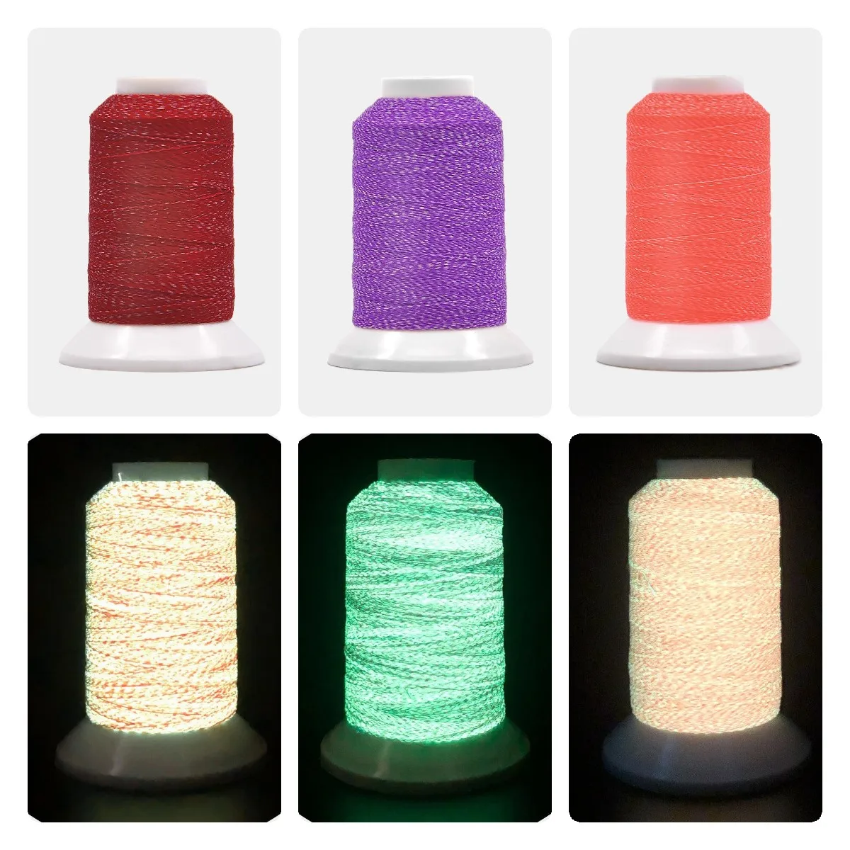 Factory wholesale Glow in the dark embroidery thread Super bright luminous thread glow in the dark sewing thread