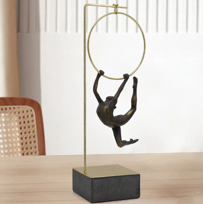 Resin gymnast ornaments art desktop modern home decoration