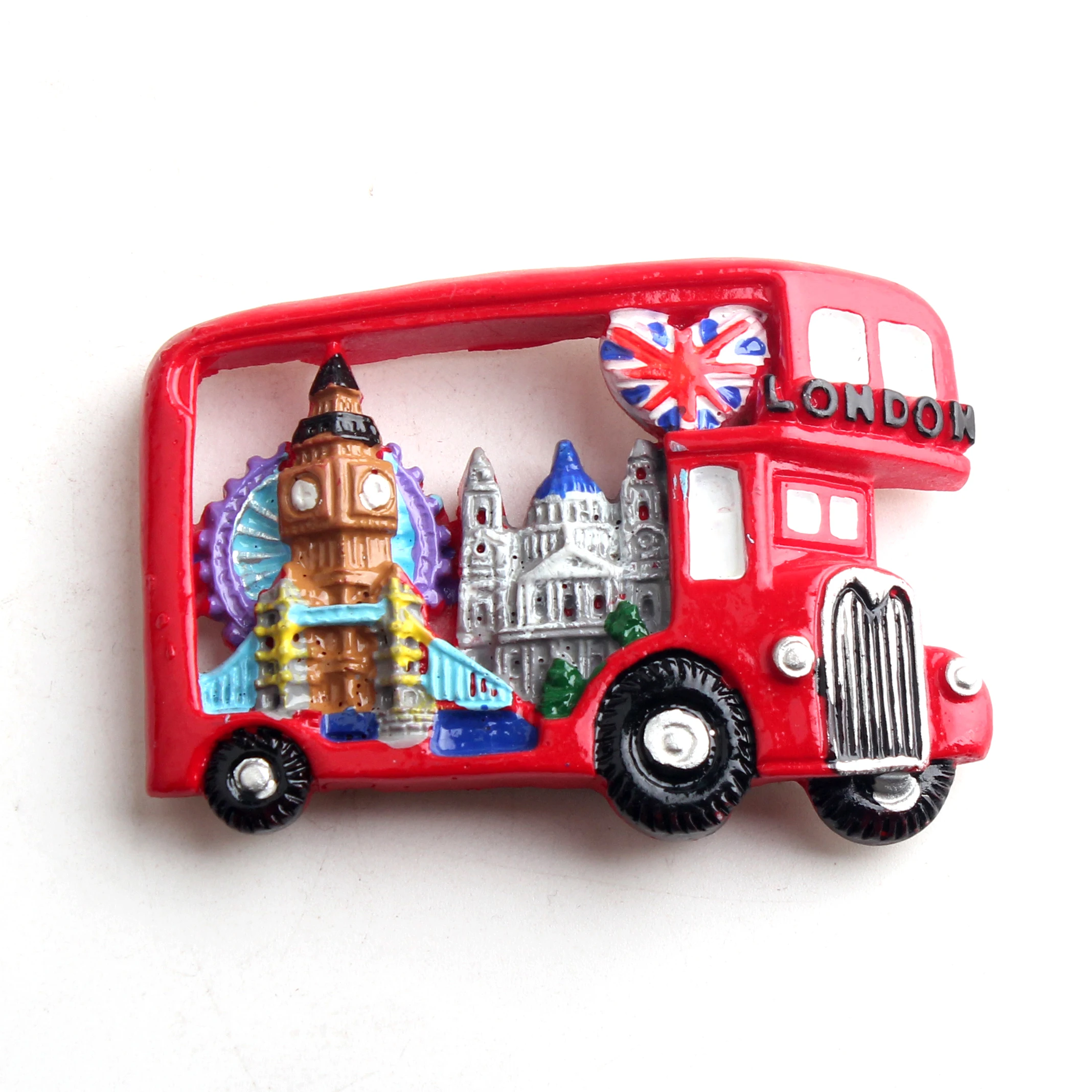 
Souvenir British Bus Shape British Features Resin Fridge Magnet For Home Decor 