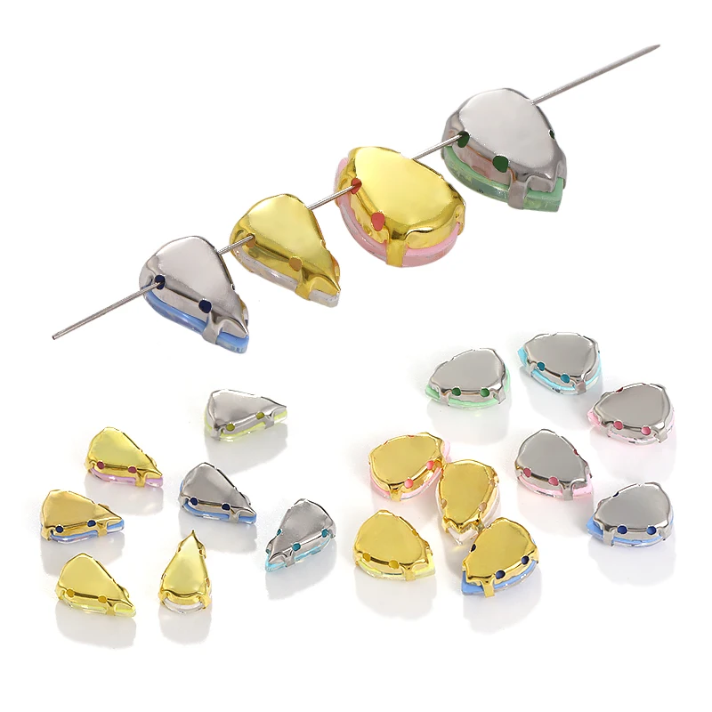 XC new design crystal drop rhinestones gems custom wholesale price teardrop loose bulk sew on stones with golden sliver claw