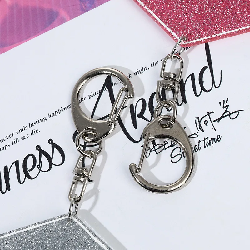 
Wholesale Custom Plastic Acrylic Glitter Key chain Print LOGO Acrylic Charm Keyring Motel Hotel Key Tag Keychain 