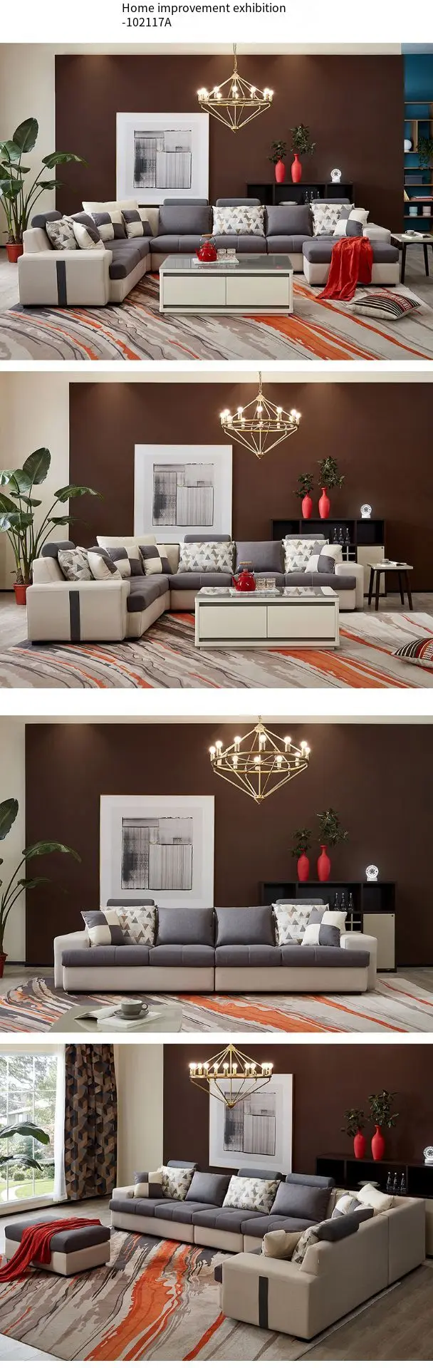 QFS41 Sofa + coffee table TV cabinet set luxury furniture living