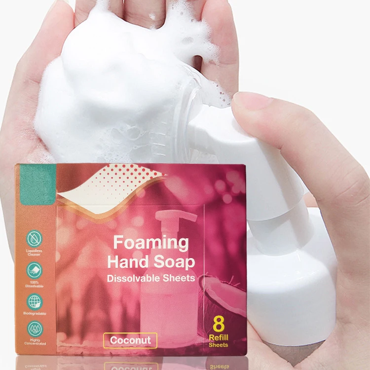 Eco-Friendly Disposable Cleaning Hand Sheet Hand Soap Paper Foaming Hand Washing sheets