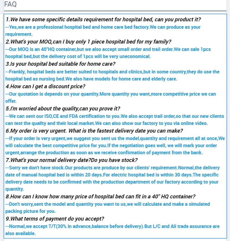 hospital bed FAQ