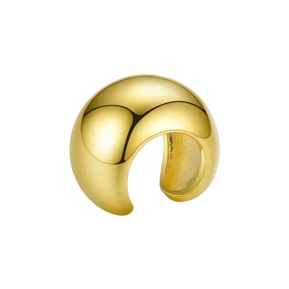 Fashion Jewelry Big Ball Punk Ear Cuff Clip On Earrings  Gold Color Rock Pea Earings Without Piercing Wholesale EC191038 2