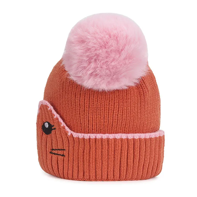 Wholesale High Quality Custom Kids Beanie Hat Manufacturers Designer Boys Girls Warm Ski Beanie Winter Hat